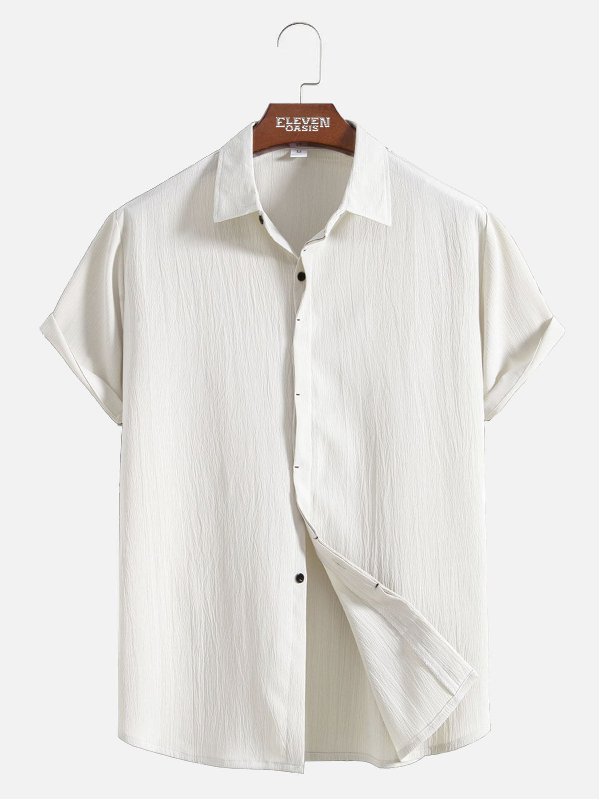 Men's Everyday Crinkle Texture Short Sleeve Shirt ElevenOasis