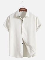 Men's Everyday Crinkle Texture Short Sleeve Shirt ElevenOasis