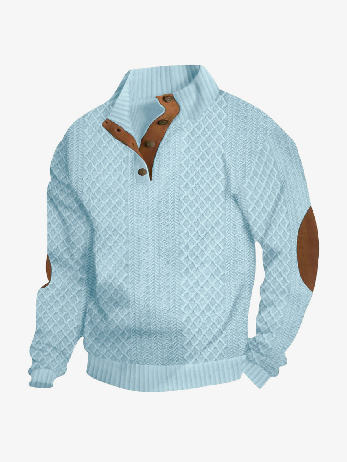 Men's Cable Knit Quarter Button Pullover Sweater ElevenOasis