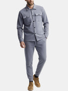 Men's Faux Suede Button-Up Two-Piece Set Eleven Oasis