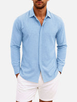 Men's Linen Cotton Blend Long Sleeve Shirt Eleven Oasis