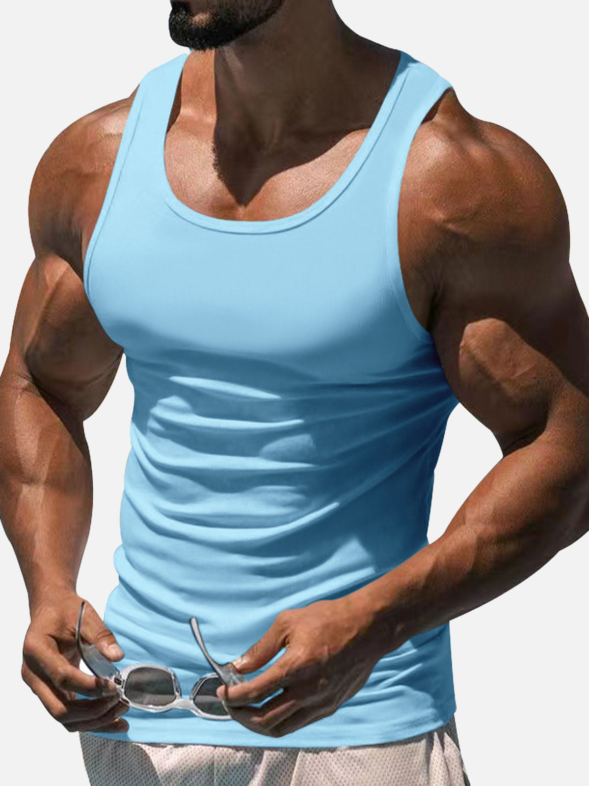 Men's Solid Color Slim Fit Tank Top ElevenOasis