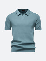 Men's Textured Knit Polo Short Sleeve Shirt Eleven Oasis