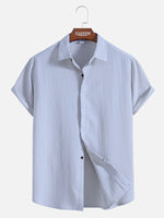 Men's Everyday Crinkle Texture Short Sleeve Shirt ElevenOasis