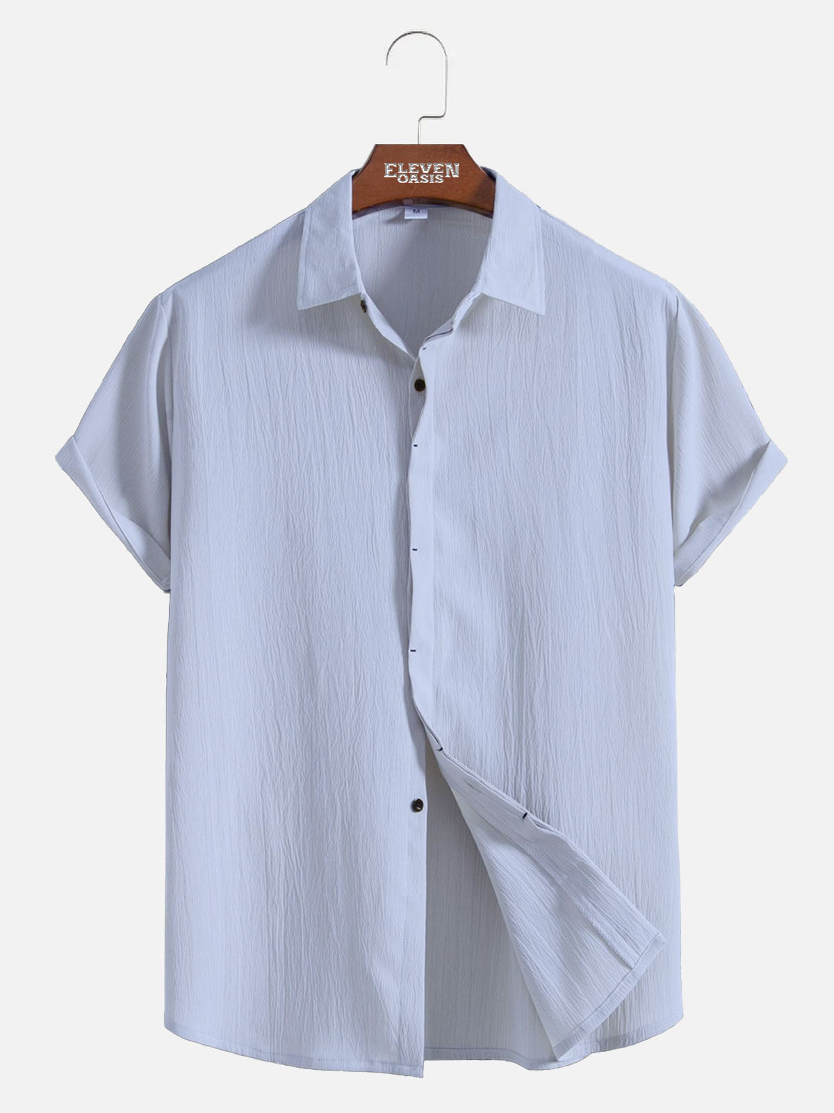 Men's Everyday Crinkle Texture Short Sleeve Shirt ElevenOasis