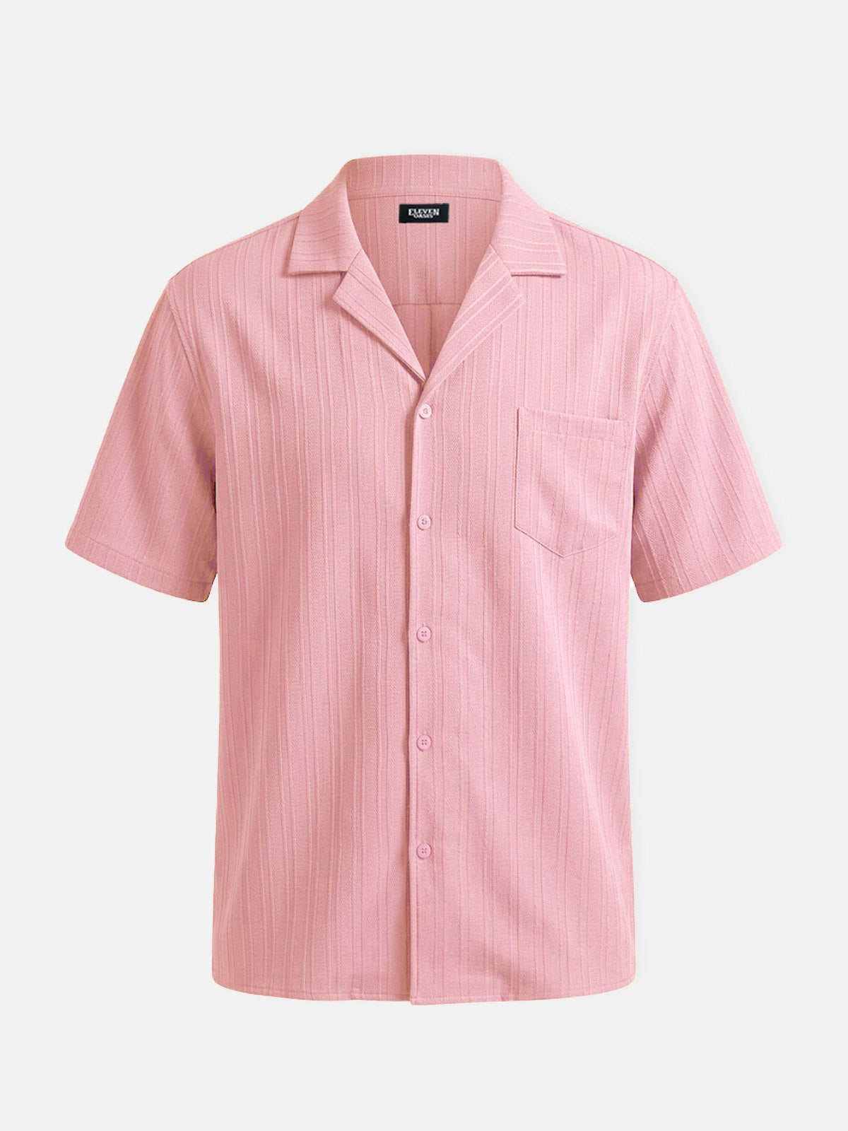 Men's Textured Camp Collar Short Sleeve Shirt ElevenOasis