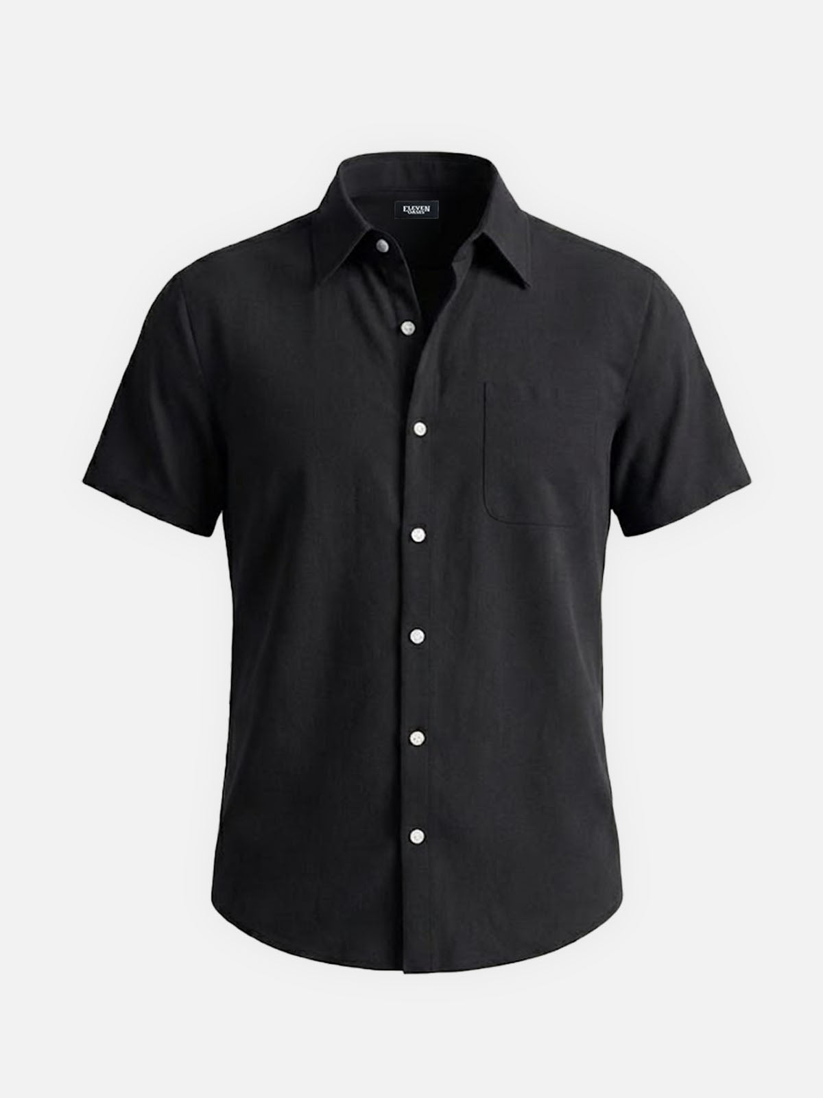 Men's Classic Solid Button Down Short Sleeve Shirt Eleven Oasis