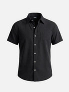 Men's Classic Solid Button Down Short Sleeve Shirt Eleven Oasis