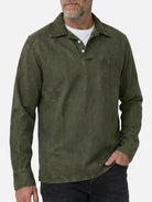 Men's Washed Long Sleeve Henley Shirt Eleven Oasis