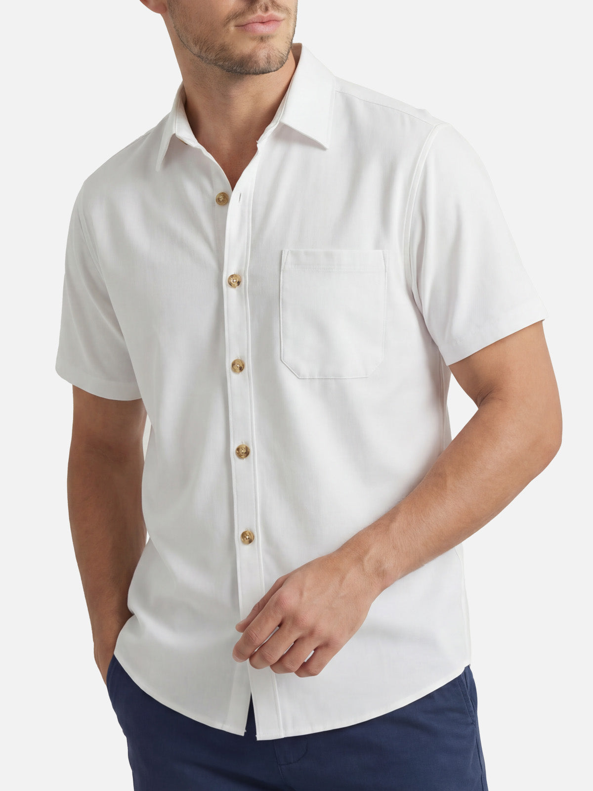 Men's Classic Chest Pocket Short Sleeve Shirt ElevenOasis