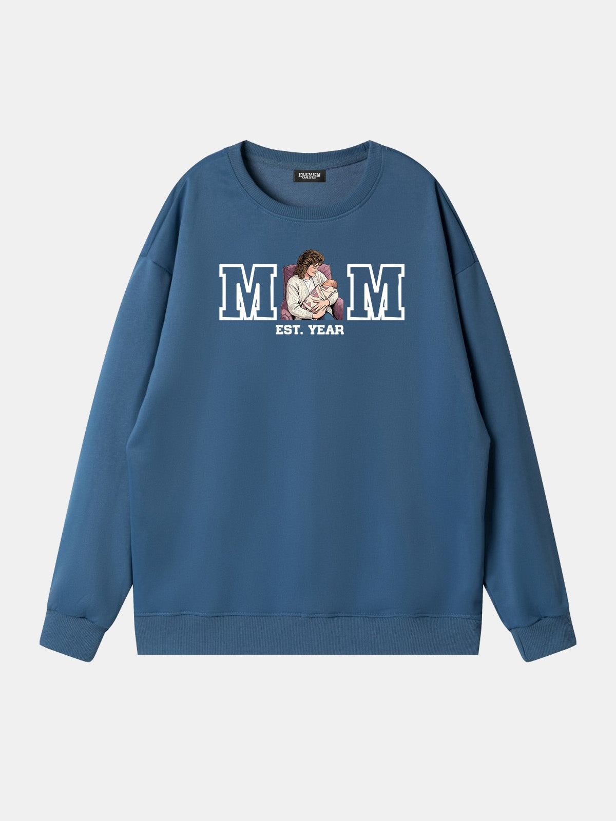 Custom Mom Illustration Sweatshirt Eleven Oasis