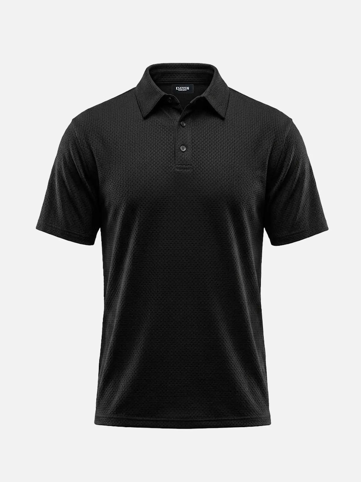 Men's Textured Knit Short Sleeve Polo Shirt ElevenOasis