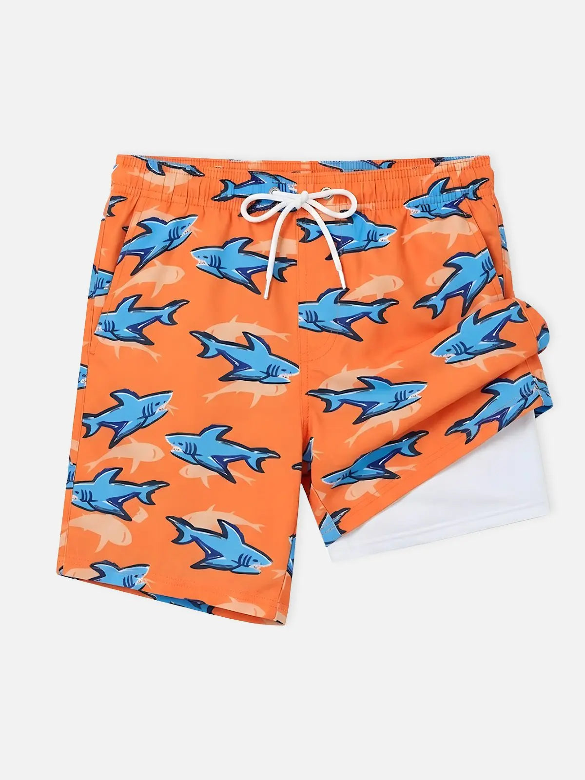 Men's Slim Fit Tropical Print Swim Trunks Eleven Oasis