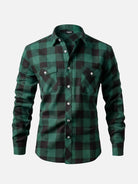 Men's Brushed Buffalo Check Double Pocket Long Sleeve Flannel Shirt Eleven Oasis