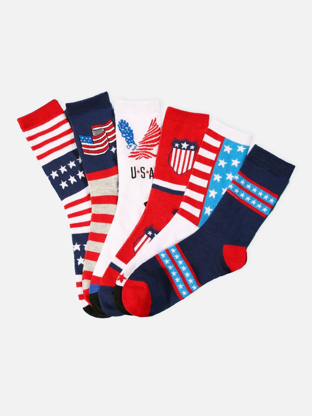 Men's American Flag Pattern Crew Socks Eleven Oasis