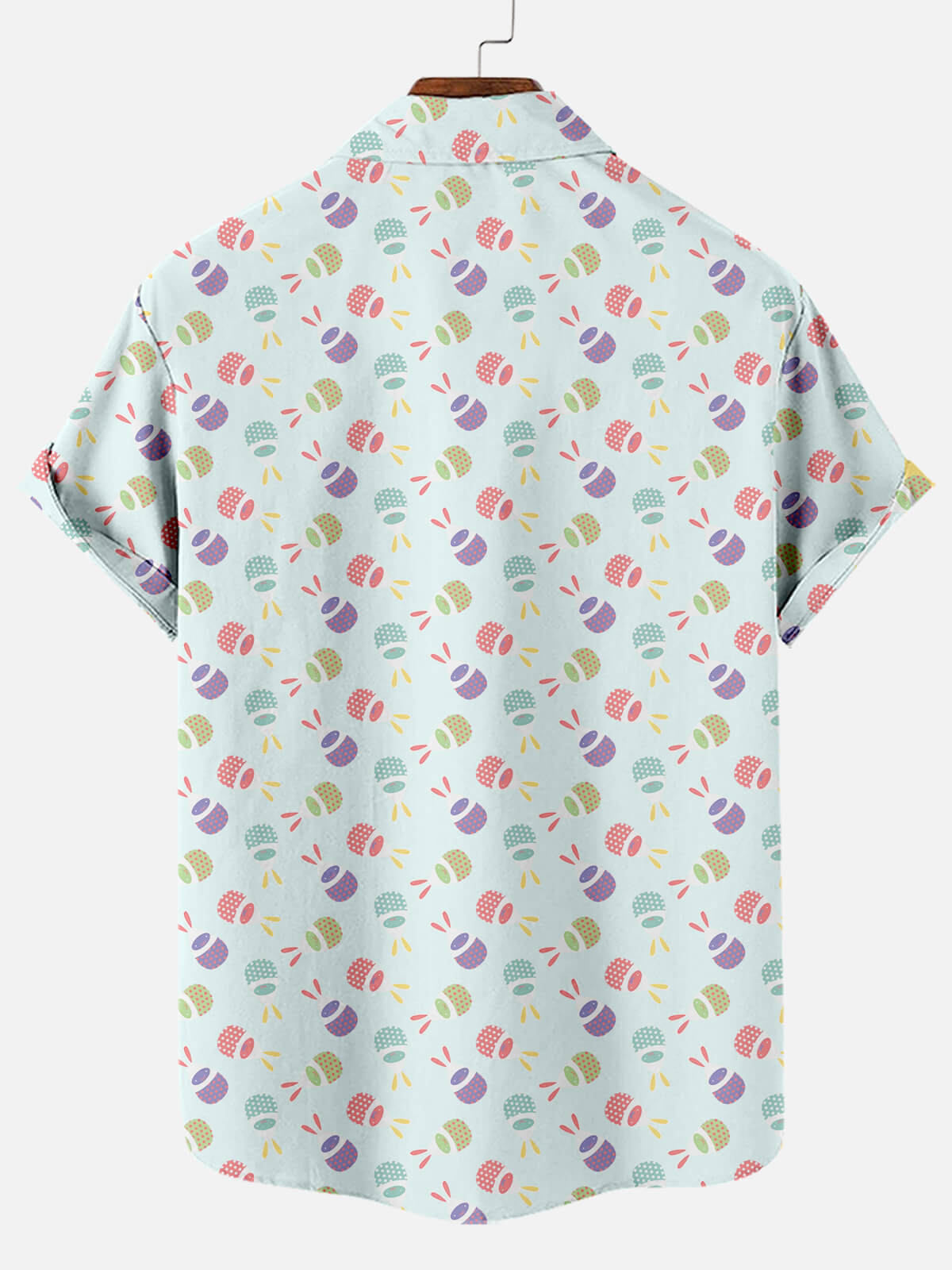 Men's Easter Egg Bunny Pattern Short Sleeve Shirt Summer Everest