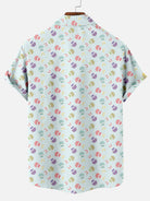 Men's Easter Egg Bunny Pattern Short Sleeve Shirt Summer Everest