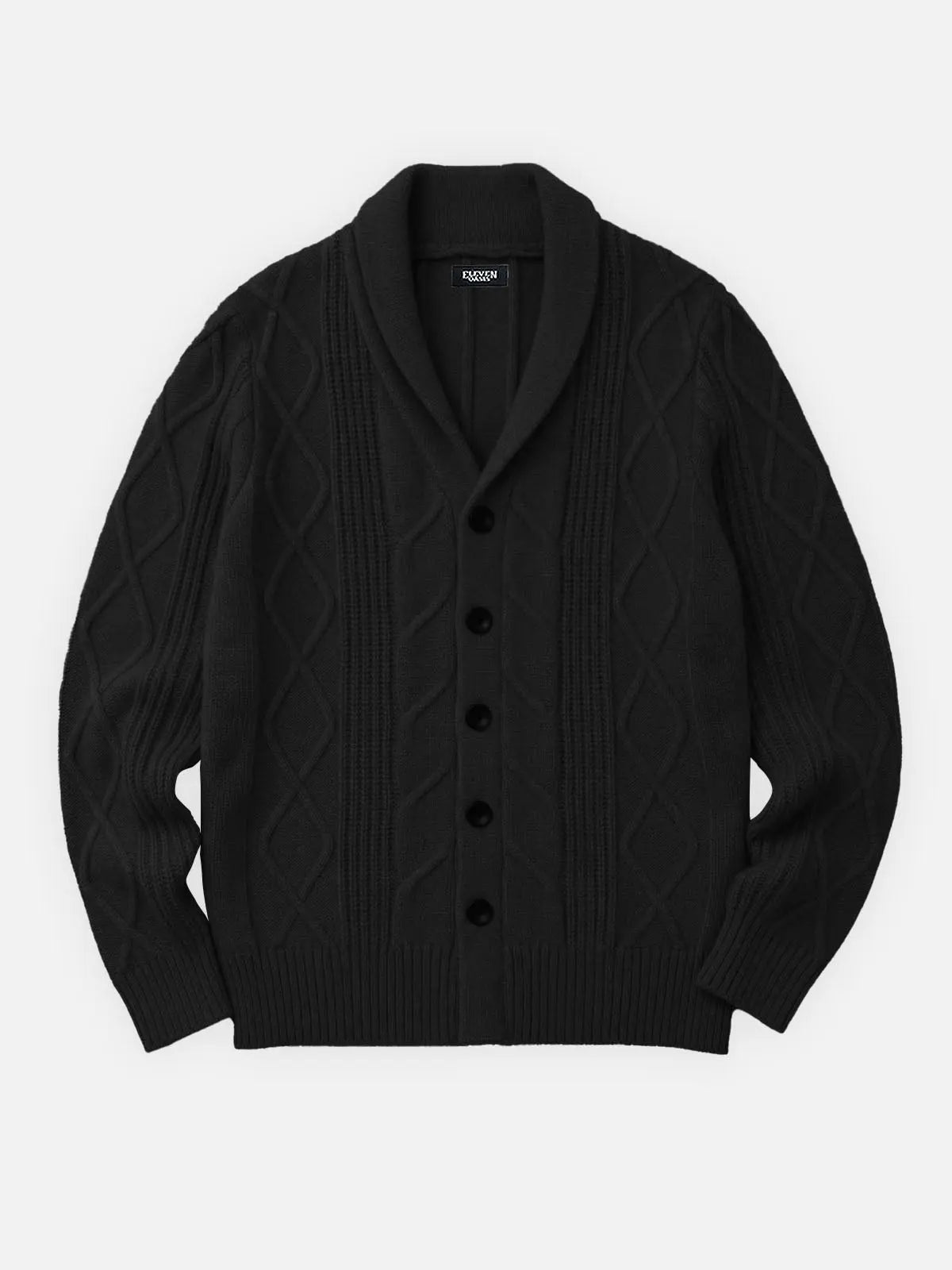 Men's Cable Knit Shawl Collar Slim Fit Cardigan Eleven Oasis