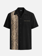 Men's Snakeskin Panel Bowling Short Sleeve Shirt Eleven Oasis