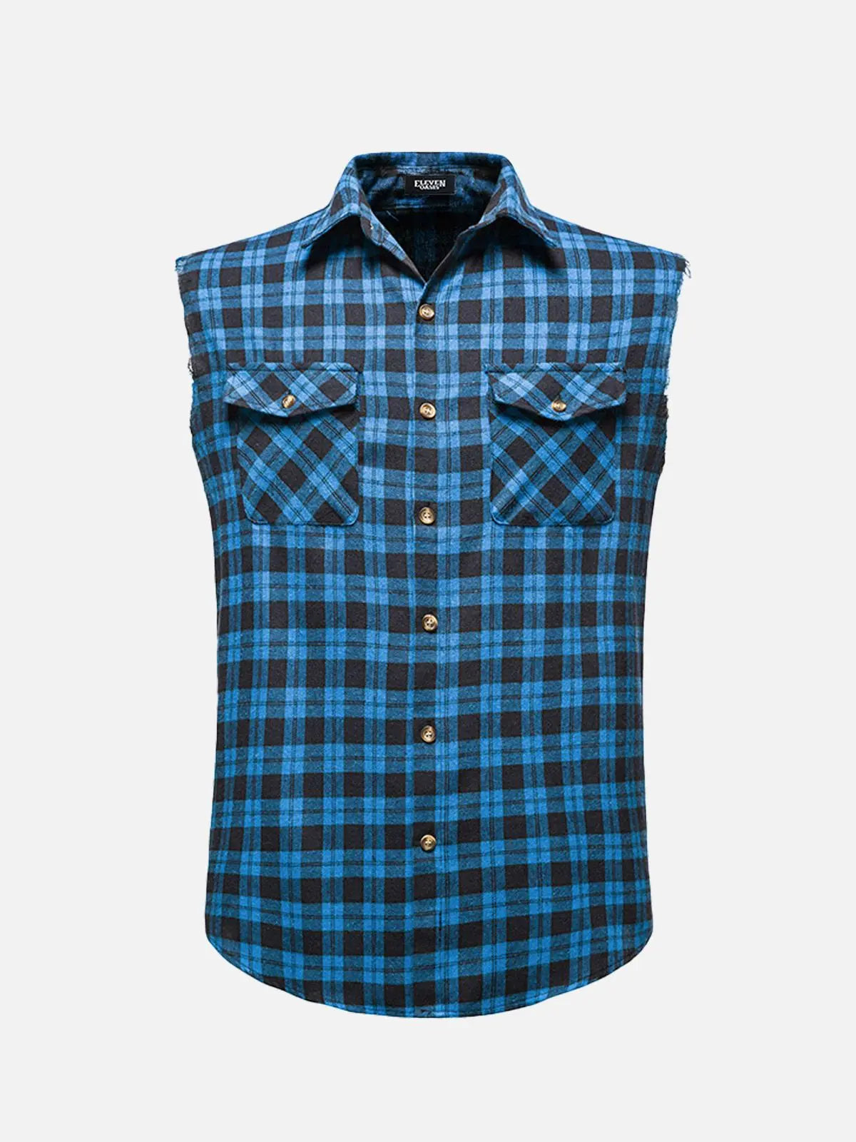 Men's Buffalo Plaid Sleeveless Shirt Eleven Oasis