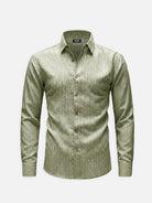 Men's Subtle Sheen Striped Long Sleeve Shirt ElevenOasis
