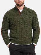 Men's Cable Knit Henley Slim Fit Sweater Eleven Oasis
