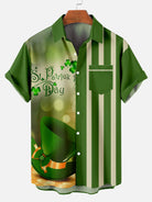 Men?¡¥s St. Patrick?¡¥s Day Hat Short Sleeve Shirt Eleven Oasis