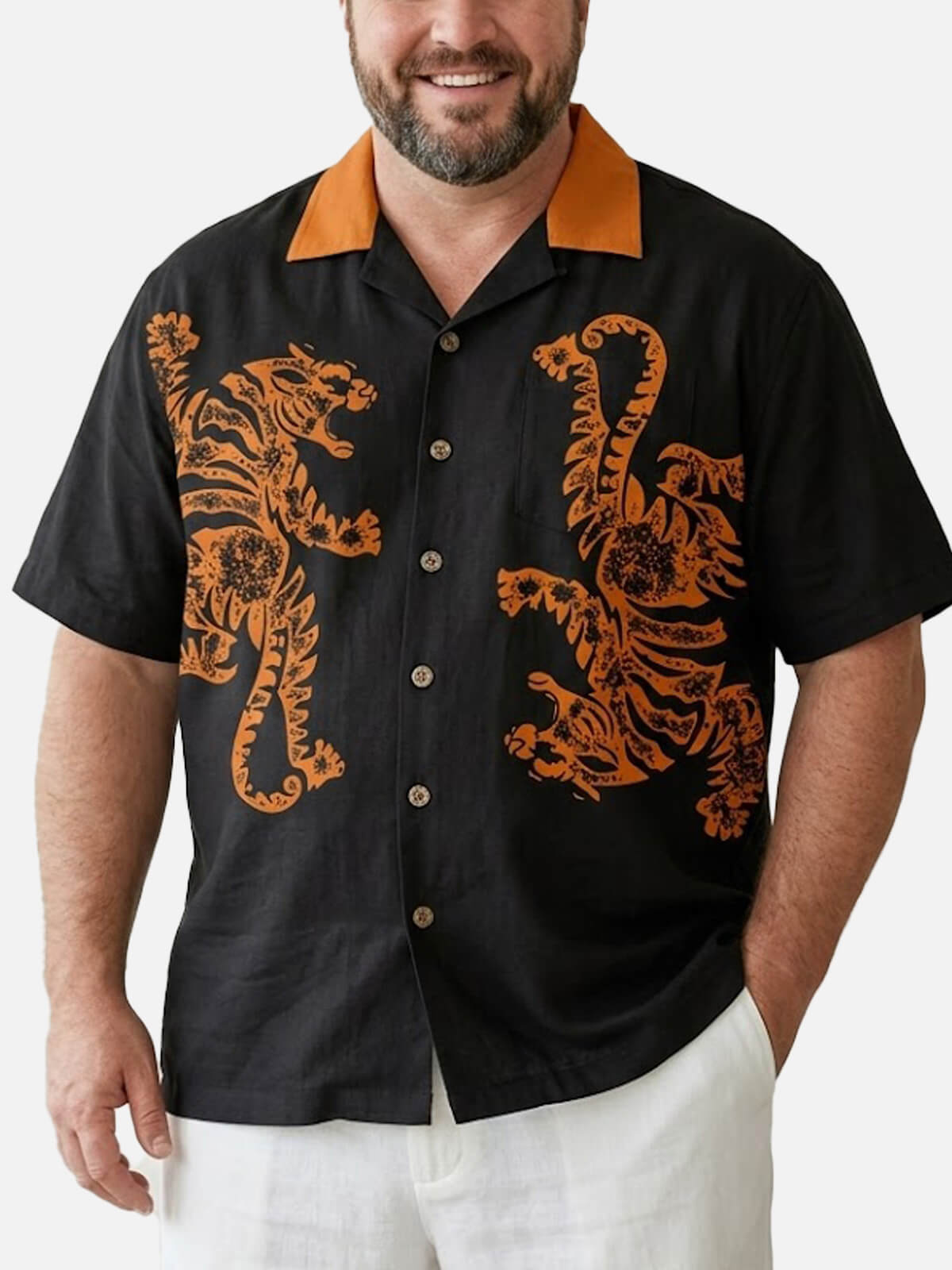 Tall Men's Dual Tiger Graphic Short Sleeve Shirt Eleven Oasis