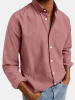 Men's Acid Washed Cotton Long Sleeve Shirt Eleven Oasis