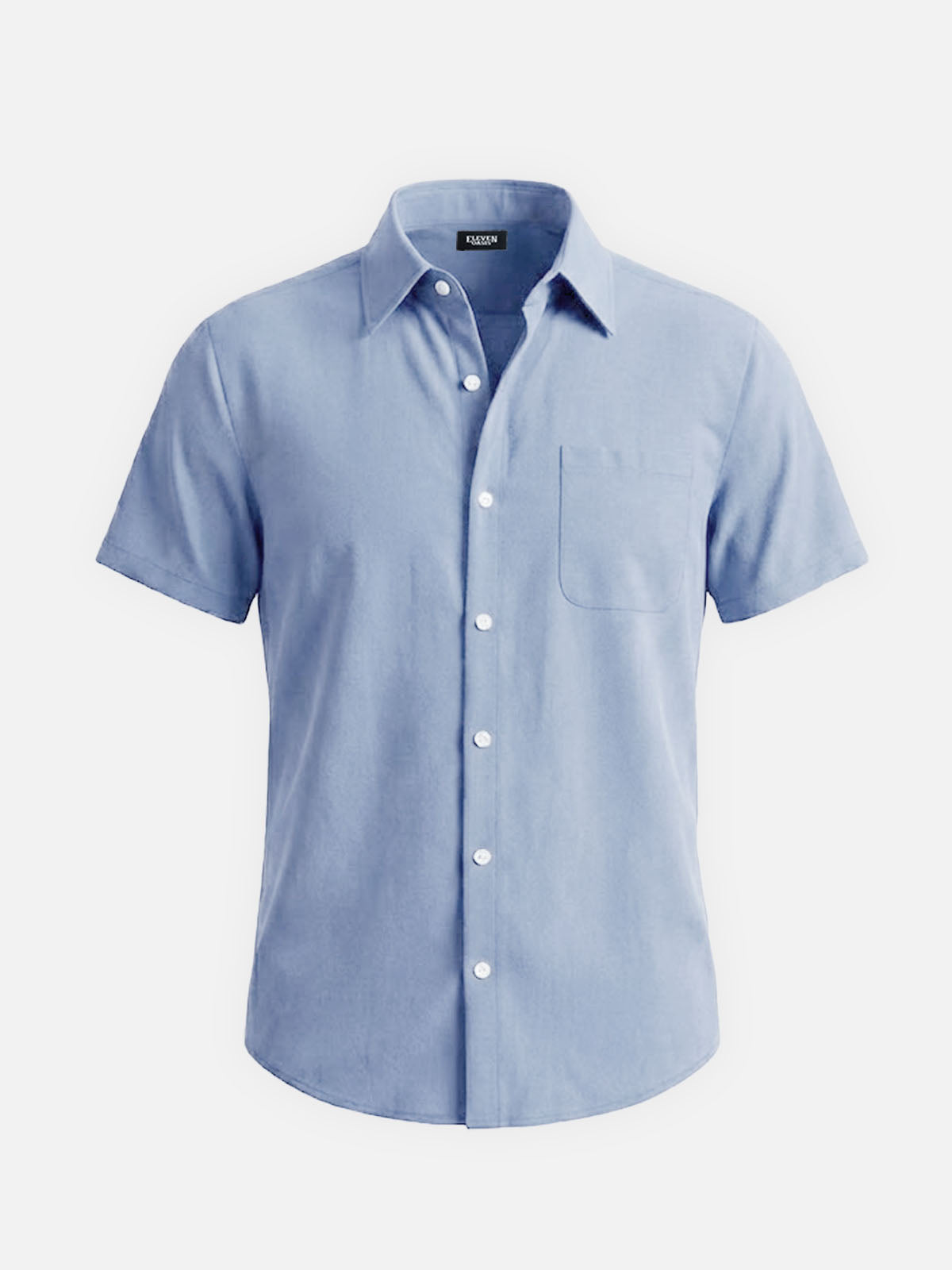 Men's Classic Solid Button Down Short Sleeve Shirt Eleven Oasis