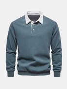 Men's Polo Collar Long Sleeve Sweatshirt ElevenOasis