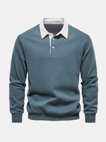 Men's Polo Collar Long Sleeve Sweatshirt Eleven Oasis