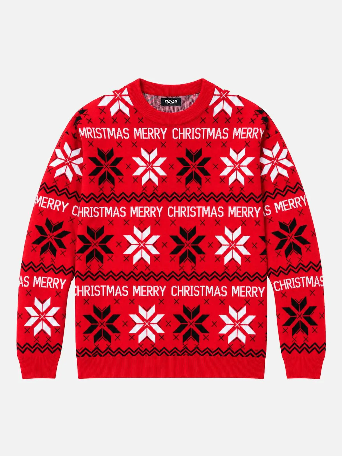 Merry Christmas Snowflake Slim Fit Knitted Sweater