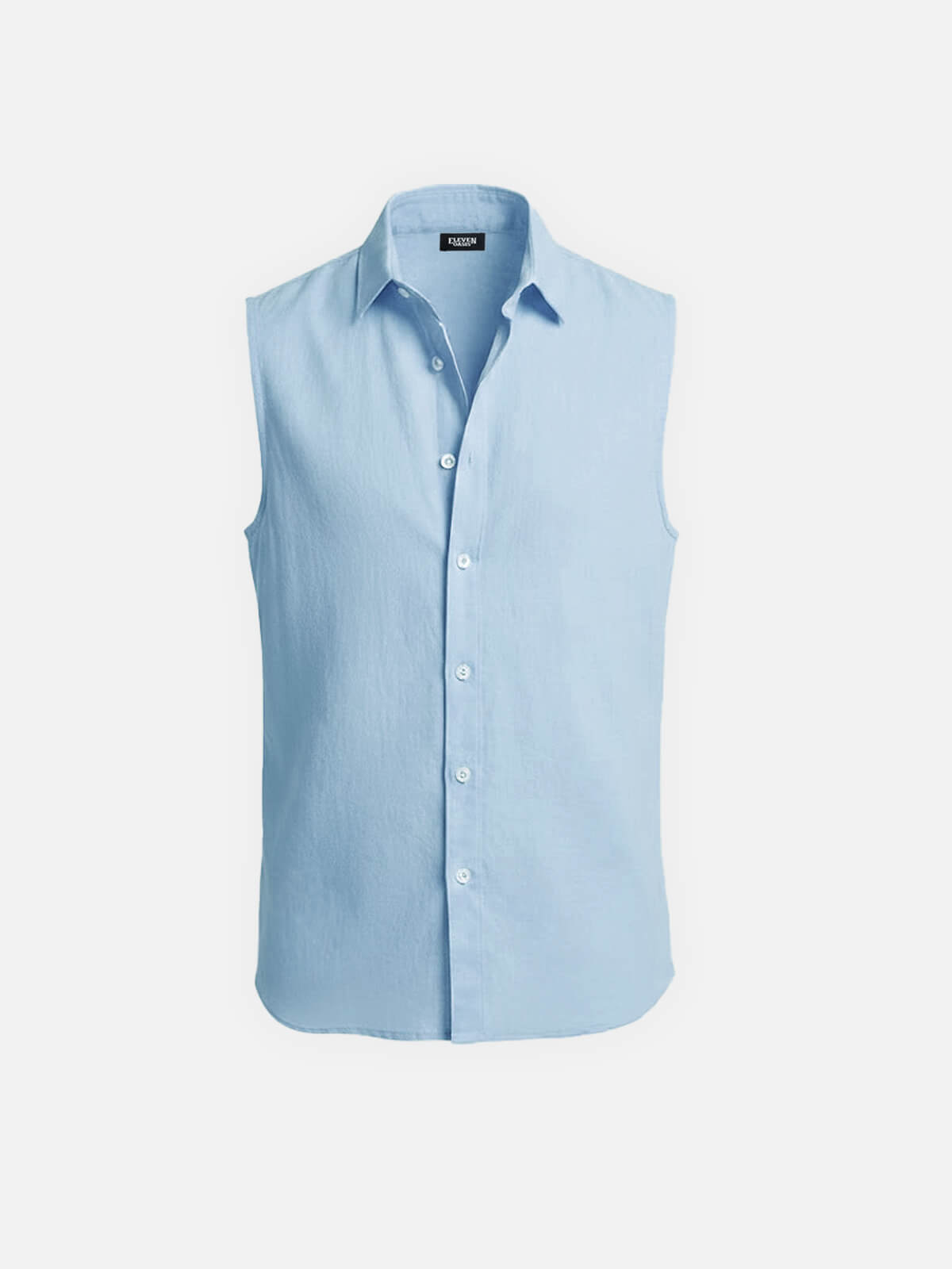 Men's Linen Sleeveless Button-Up Shirt Eleven Oasis