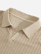 Men's Slim Fit Textured Open Collar Polo Shirt Eleven Oasis