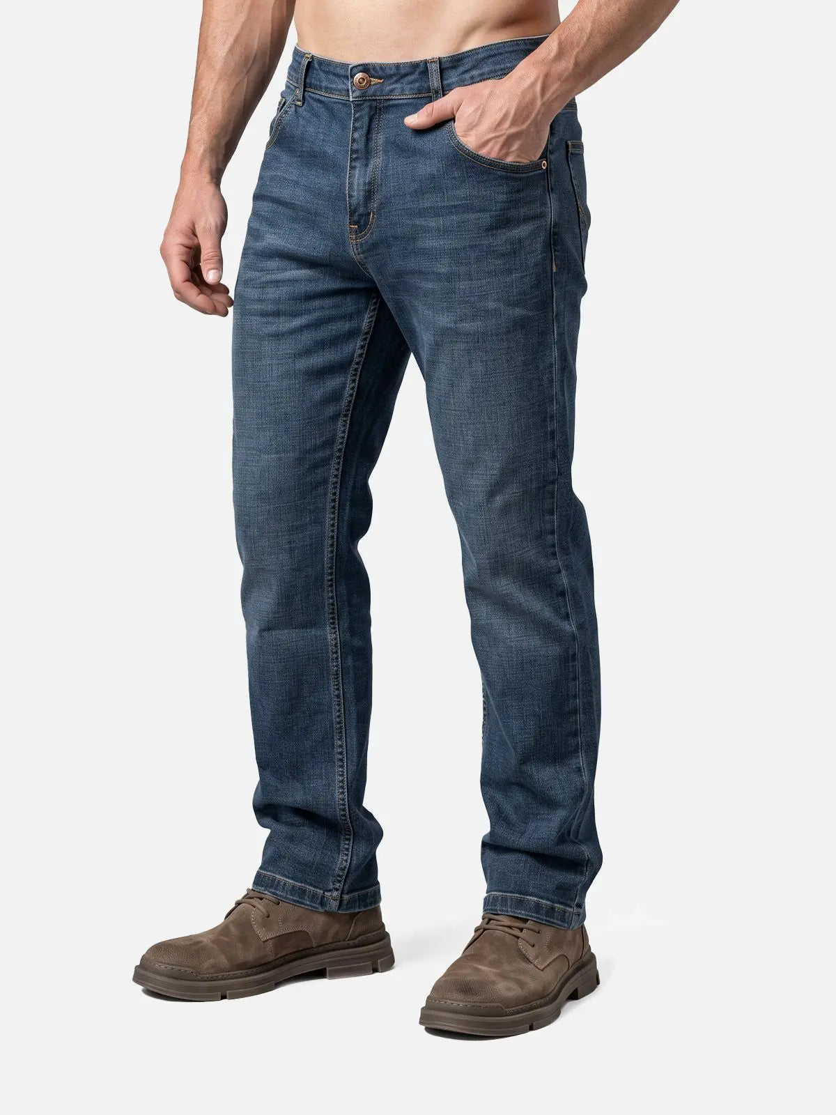 Men's Straight-Leg Stretch Denim Pants ElevenOasis