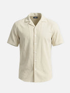 Men's Cotton-Linen Blend Short Sleeve Shirt ElevenOasis