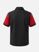 Men's Contrast Sleeve Piped Bowling Short Sleeve Shirt Eleven Oasis
