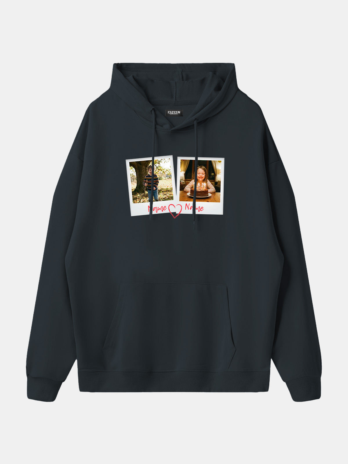 Custom Photos & Names Hoodie Eleven Oasis
