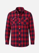 Men's Brushed Plaid Double Pocket Long Sleeve Flannel Shirt Eleven Oasis