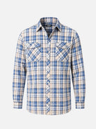 Men's Brushed Plaid Double Pocket Long Sleeve Flannel Shirt Eleven Oasis