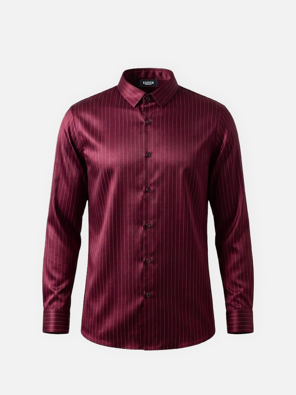 Men's Classic Pinstripe Stretch Slim Fit Long Sleeve Shirt Eleven Oasis