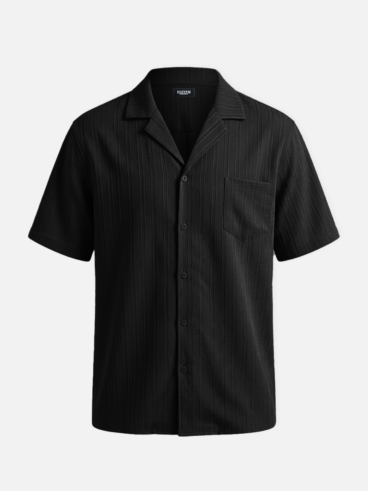 Men's Textured Camp Collar Short Sleeve Shirt ElevenOasis