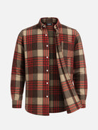 Men's Brushed Cotton Plaid Pocket Long Sleeve Shirt Eleven Oasis