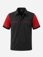 Men's Contrast Sleeve Piped Bowling Short Sleeve Shirt Eleven Oasis