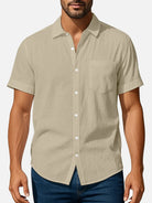 Men's Classic Linen Blend Short Sleeve Shirt Eleven Oasis