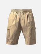 Men's Solid Color Linen Shorts Waist Drawstring Cargo Shorts ElevenOasis