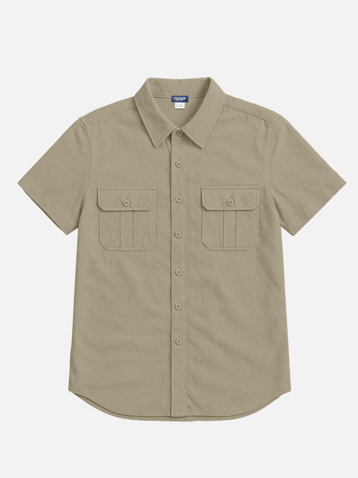Men's Linen Blend Dual Pocket Short Sleeve Shirt Eleven Oasis