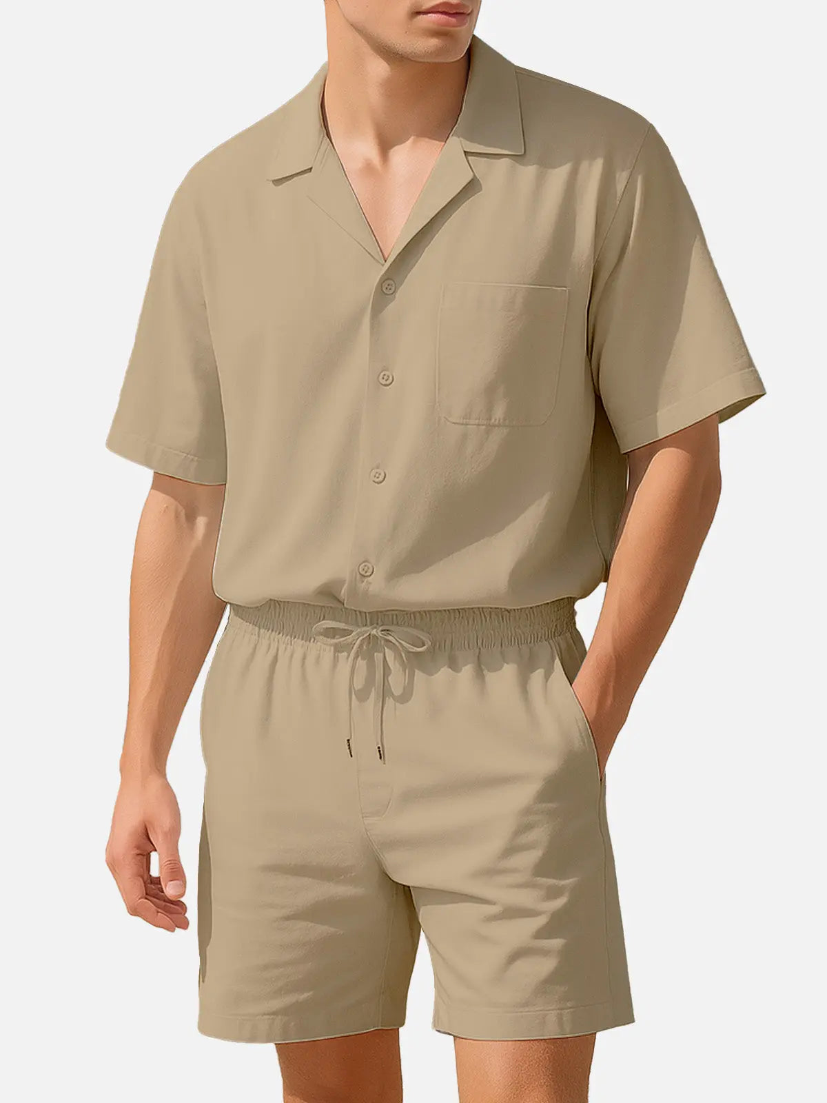 Men's Summer Casual Vacation Camp Collar Set ElevenOasis