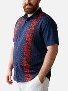 Tall Men's Vintage Floral Panel Short Sleeve Shirt Eleven Oasis